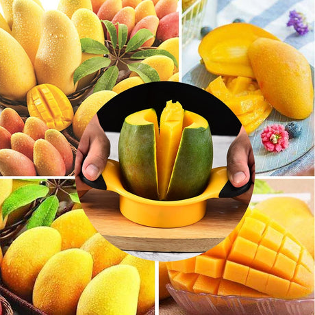 Sturdy Mango Slicer, Pit Remover Tool, Mango Splitter, Fruit Slicer Cutter Pitter, Mango Divider with Ergonomic Rubber Grip Handle, Easy Remove Pit and Divide