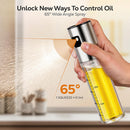 Oil Spray Bottle 2Pcs: Olive Sprayer for Cooking, Olive Oil Dispenser Bottle for Kitchen Gadgets,Food-grade Glass Oil Mister for Air Fryer, Frying, Salad, BBQ (2)