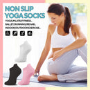 3 Pairs Pilates Grip Socks, Non Slip Yoga Socks for Women, Anti-Skid Grip Socks Breathable Cotton Socks for Yoga, Barre, Dance, Barefoot, Workout, Pregnant, Fitness and Ballet