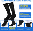 3 Pairs Compression Socks for Women & Men, Circulation 15-25mmHg Support Socks for Athletic, Running, Cycling, Nurse