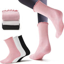 3 Pairs Pilates Grip Socks,Non Slip Ruffle Yoga Socks for Women,Anti-Skid Athletic Breathable Cotton Crew Socks for Yoga,Barre,Dance,Pregnant,Hospital,Fitness and Workout