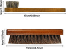 2 Pieces Shoes Brush kit Natural Wooden Handle Welt Brush Soft Horsehair Shoe Shine Brush Bristles Anti Slip Shoe Buff Brush for Leather, Boot, Bag