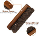 2 Pieces Shoes Brush kit Natural Wooden Handle Welt Brush Soft Horsehair Shoe Shine Brush Bristles Anti Slip Shoe Buff Brush for Leather, Boot, Bag