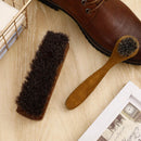 2 Pieces Shoes Brush kit Natural Wooden Handle Welt Brush Soft Horsehair Shoe Shine Brush Bristles Anti Slip Shoe Buff Brush for Leather, Boot, Bag
