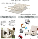 Outdoor Waterproof Couch Cushion Covers, Stretch Individual Patio Chair Cushion Outdoor Seat Cushion Pad Replacement Sofa Cushion Protector Sofa Slipcover (Cream, 2Pcs)