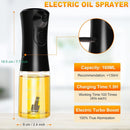 Electric Oil Sprayer for Cooking, Glass Oil Sprayer Mister, Olive Oil Spray Bottle, The Real Oil Mister for Salads, Baking, Grilling, and Ideal for Air Fryers, Black
