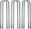Ground Stakes, Tent Nails, Ground Anchors Garden Staples Steel Galvanized Pegs, Heavy Duty U Landscape Pins for Camping Tents Trampoline Canopies Sheds Ports Gardening 12 Inch 6pack
