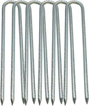 Ground Stakes, Tent Nails, Ground Anchors Garden Staples Steel Galvanized Pegs, Heavy Duty U Landscape Pins for Camping Tents Trampoline Canopies Sheds Ports Gardening 12 Inch 6pack