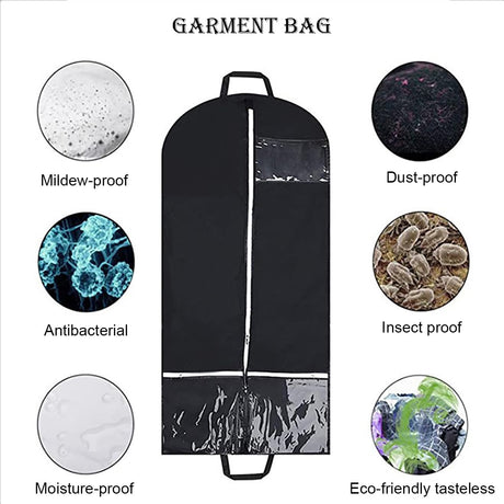 Garment Bags Hanging Clothes Travel, 50.4 Inch Long Suit Bags Cover for Women Dresses and Men Coats