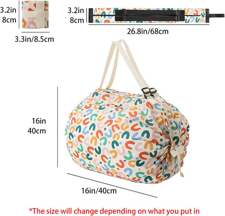 Reusable Shopping Bag, Portable Foldable Nylon Grocery Bag with Zipper, Large Capacity Luggage Bags for traveling, Camping, Picnics, and Fitness