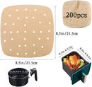 Air Fryer Parchment Paper Liners 8.5 inch, 200Pcs Perforated Air Fryer Liners Non Stick Square Air Fryer Paper for Cake Pan Basket Baking Ovening Steaming
