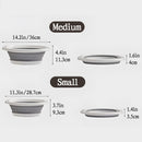 2 Pack Collapsible Wash Basin, Portable Wash Basin with Handles for Kitchen Sink Fruits Vegetables Home Camping Easy Storage (Grey)