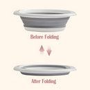 2 Pack Collapsible Wash Basin, Portable Wash Basin with Handles for Kitchen Sink Fruits Vegetables Home Camping Easy Storage (Grey)