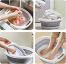 2 Pack Collapsible Wash Basin, Portable Wash Basin with Handles for Kitchen Sink Fruits Vegetables Home Camping Easy Storage (Grey)