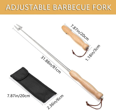 Marshmallow Roasting Sticks, 32 Inch Long Stainless Steel SmoresSticks Extendable Marshmallow Sticks Barbecue Forks for Fire Pit Campfire BBQ