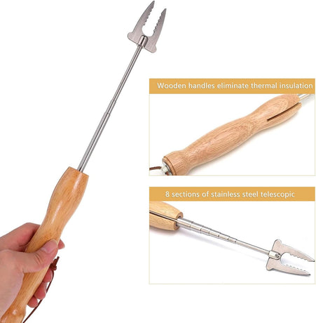 Marshmallow Roasting Sticks, 32 Inch Long Stainless Steel SmoresSticks Extendable Marshmallow Sticks Barbecue Forks for Fire Pit Campfire BBQ