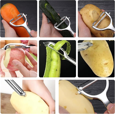 Vegetable Peeler Swivel Potato Peelers, Multifunction Peeler Set, Sharp Stainless Steel Blades and Ergonomic Handle