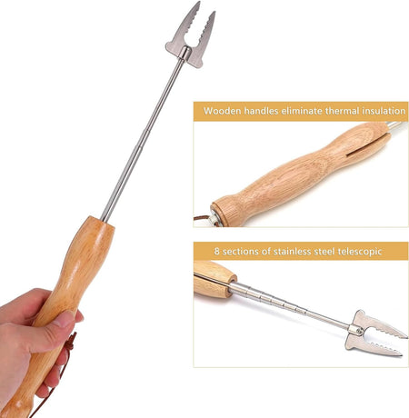 6 Pcs Marshmallow Roasting Sticks, 32 Inch Long Stainless Steel SmoresSticks Extendable Marshmallow Sticks Barbecue Forks for Fire Pit Campfire BBQ
