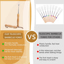 6 Pcs Marshmallow Roasting Sticks, 32 Inch Long Stainless Steel SmoresSticks Extendable Marshmallow Sticks Barbecue Forks for Fire Pit Campfire BBQ
