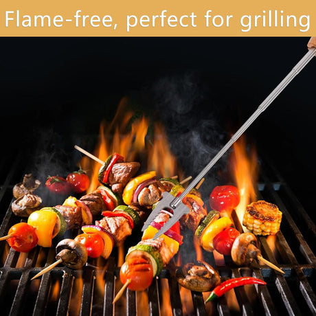 6 Pcs Marshmallow Roasting Sticks, 32 Inch Long Stainless Steel SmoresSticks Extendable Marshmallow Sticks Barbecue Forks for Fire Pit Campfire BBQ
