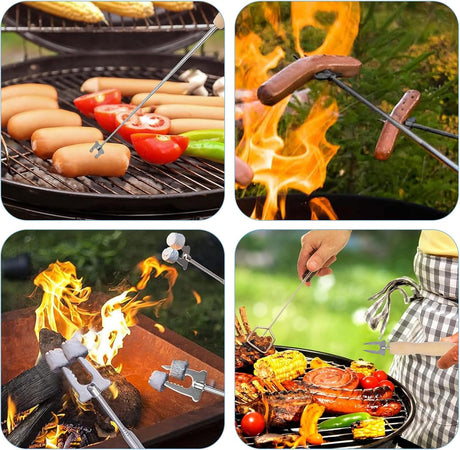6 Pcs Marshmallow Roasting Sticks, 32 Inch Long Stainless Steel SmoresSticks Extendable Marshmallow Sticks Barbecue Forks for Fire Pit Campfire BBQ