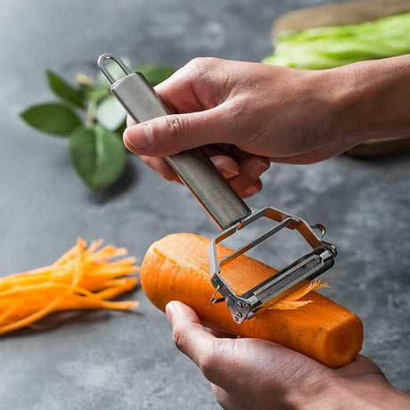 Vegetable Peeler & Potato Peelers for Kitchen, Fruit, Carrot, Veggie Julienne Peeler, Shredded Carrots, Cucumber Julienne Slicer Vegetable Cutter, Dual Blade Stainless Steel Peeler