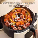Air Fryer Barbecue Grill Vertical Barbecue Kebab, 24 Skewer Air Fryer Rack Round, 6 Inch Air Fryers Skewer Stand, With 24 Skewers, Multifunctional Grill for Cooking Kebabs (12 skewer)