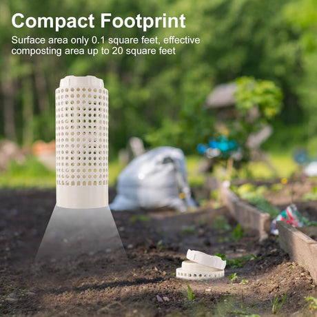 Inground Farm Composter, Outdoor In-Ground Compost Bin for Raised Garden Beds and Yards, Organic Waste Decomposer 2 Gallons, 4.3