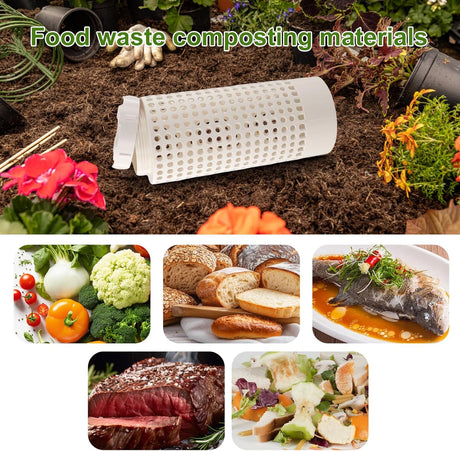 Inground Farm Composter, Outdoor In-Ground Compost Bin for Raised Garden Beds and Yards, Organic Waste Decomposer 2 Gallons, 4.3