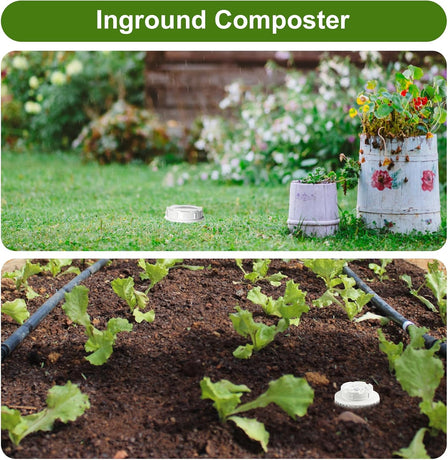 Inground Farm Composter, Outdoor In-Ground Compost Bin for Raised Garden Beds and Yards, Organic Waste Decomposer 2 Gallons, 4.3