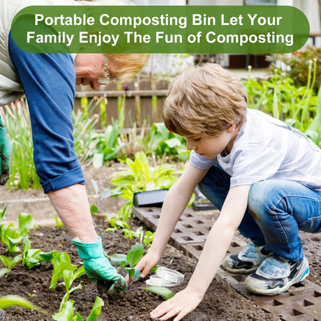 Inground Farm Composter, Outdoor In-Ground Compost Bin for Raised Garden Beds and Yards, Organic Waste Decomposer 2 Gallons, 4.3