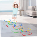 Hopscotch Rings Game, 10Pcs Square Hopscotch Rings 15 Inch Multi-Colored Obstacle Course Fun Play Kids Outdoor Play Equipment Squares, Rug
