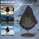【2025 Upgrade】420D Patio Egg Chair Cover with Zipper,Outdoor Hanging Egg Chair Cover,UV Resistant,Windproof Heavy Duty,Wicker Egg Swing Chair Covers,Fits Single Seat Egg Chair,75" x 45",Black