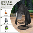 【2025 Upgrade】420D Patio Egg Chair Cover with Zipper,Outdoor Hanging Egg Chair Cover,UV Resistant,Windproof Heavy Duty,Wicker Egg Swing Chair Covers,Fits Single Seat Egg Chair,75" x 45",Black