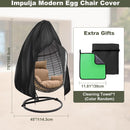 【2025 Upgrade】420D Patio Egg Chair Cover with Zipper,Outdoor Hanging Egg Chair Cover,UV Resistant,Windproof Heavy Duty,Wicker Egg Swing Chair Covers,Fits Single Seat Egg Chair,75" x 45",Black