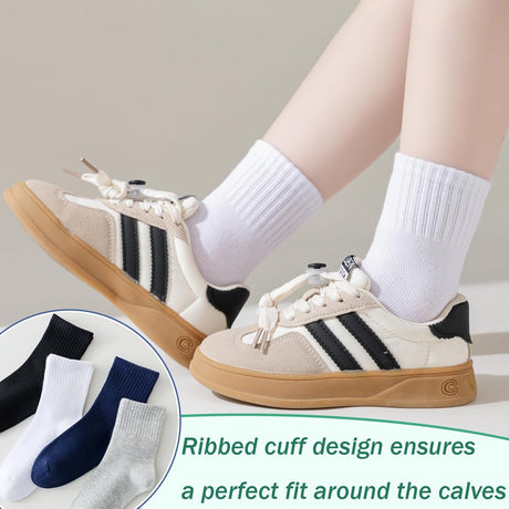 Boys Crew Socks Kids Seamless Cotton Socks Dress Socks Uniform Socks for Girls 4/8 Pairs