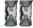 Set of 2 Fishing Bait Trap, Crab Trap Minnow Trap, Crawfish Trap, Collapsible Cast Net, Foldable Fishing Net Trap, Lobster Trap, Portable Folded Fishing Accessories