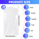 30 Pack Clear Garment Bags, 47.2 Inch Plastic Garment Bags Dustproof, Long Clothes Covers, Waterproof Suit Cover Bag, Moth Proof Coat Bag for Shirts Gowns Dresses