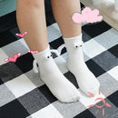 4 Pair Couple Holding Hands Socks,Funny Magnetic Suction 3D Doll Socks,Unisex Mid-Tube Socks,Novelty Socks for Women Men