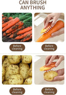 Vegetable Brush,Potato Brush Cleaning Brush,Multiple Fruit Vegetable Cleaning Brush,Vegetable Brush Scrubber for All Kinds Fruits Vegetables (Orange)