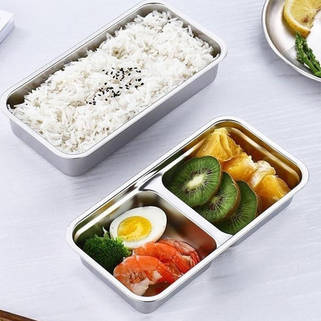 Grab and Go Snack Containers – Reusable Stainless Steel Double Compartment Containers with Lids, Stainless Steel Snack Containers, Snacks Dips for Snacks, Dips, Takeout, Travel