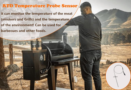 Replacement RTD Temperature Probe Sensor, Compatible with Pit Boss Pellet Grill PB1000XL-025-R00 V2 (Heruisi)