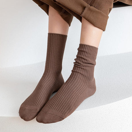 Womens Cute Crew Socks Casual Athletic Aesthetic Socks Neutral Cotton Socks for Women Granola Girls Clothes