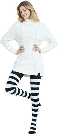 Extra Long Cotton Stripe Thigh High Socks Over the Knee High Socks
