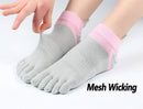 Women Toe Socks 5 Finger Cotton Wicking Athletic 6 Pack
