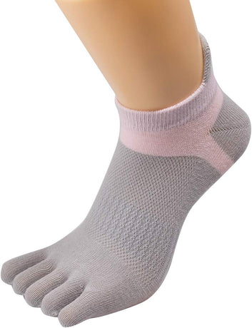 Women Toe Socks 5 Finger Cotton Wicking Athletic 6 Pack
