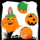 3PCS Halloween Pumpkin Costume for Women,Pumpkin Poncho for Adults with Headband & Bag,Halloween Costume for Women