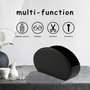Tv Remote Holder Tray with 5 Compartments,PU Leather Remote Control Holder/Caddy Nightstand Decoration,Placed Media Remote Storage Box/Glasses/Makeup Brush/Office Products/Desktop Organizer (Black)