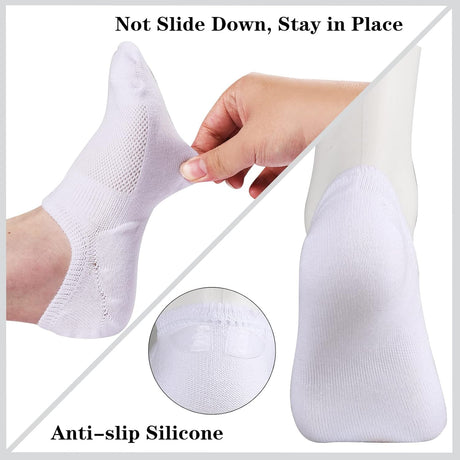 No Show Socks Womens Cotton Low Cut Non Slip Casual Socks Invisible Flat Boat Liner Socks (6/9 Pairs)