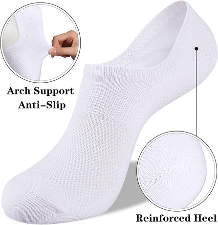 No Show Socks Womens Cotton Low Cut Non Slip Casual Socks Invisible Flat Boat Liner Socks (6/9 Pairs)